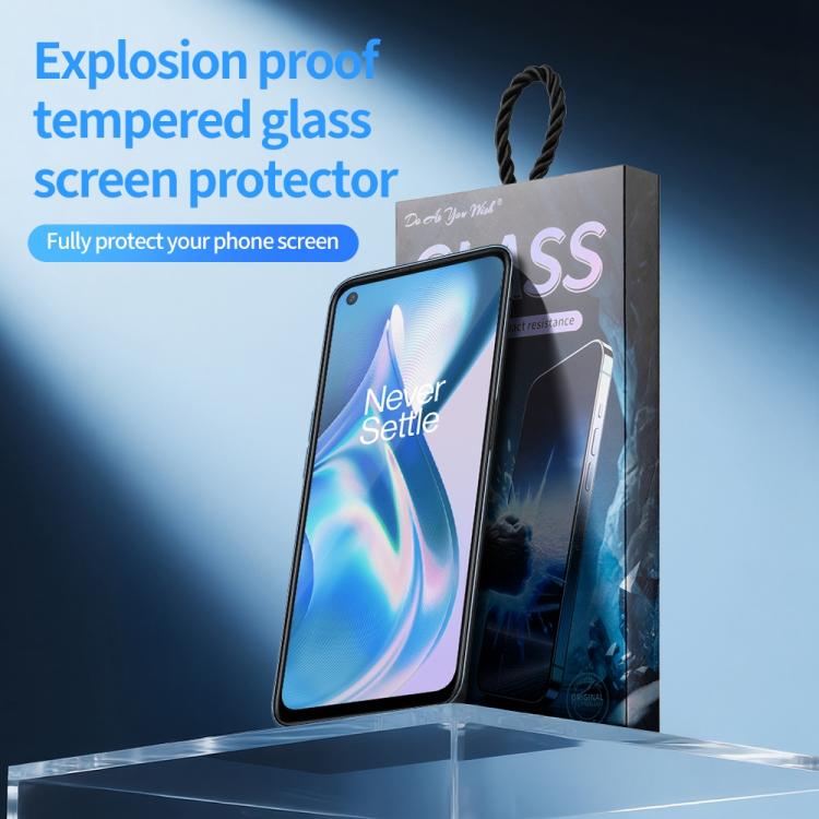 For OnePlus Ace Racing Do As You Wish Silk Screen Printed HD Tempered Glass Film - Black