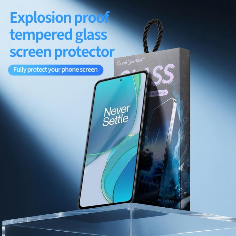 For OnePlus K11 Do As You Wish Silk Screen Printed HD Tempered Glass Film - Black