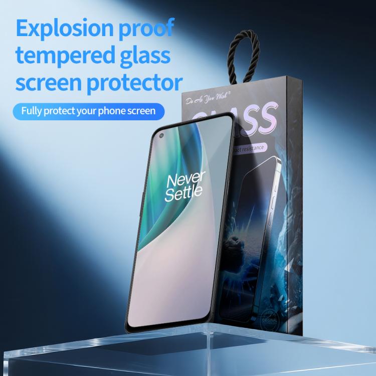 For OnePlus Nord N10 5G Do As You Wish Silk Screen Printed HD Tempered Glass Film - Black