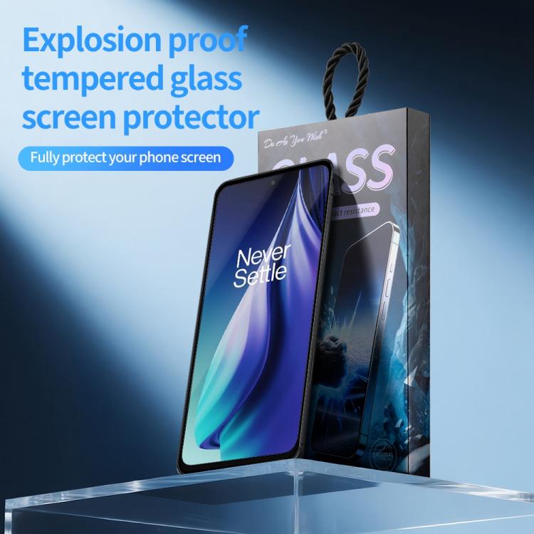 For OnePlus Nord N30 SE Do As You Wish Silk Screen Printed HD Tempered Glass Film - Black