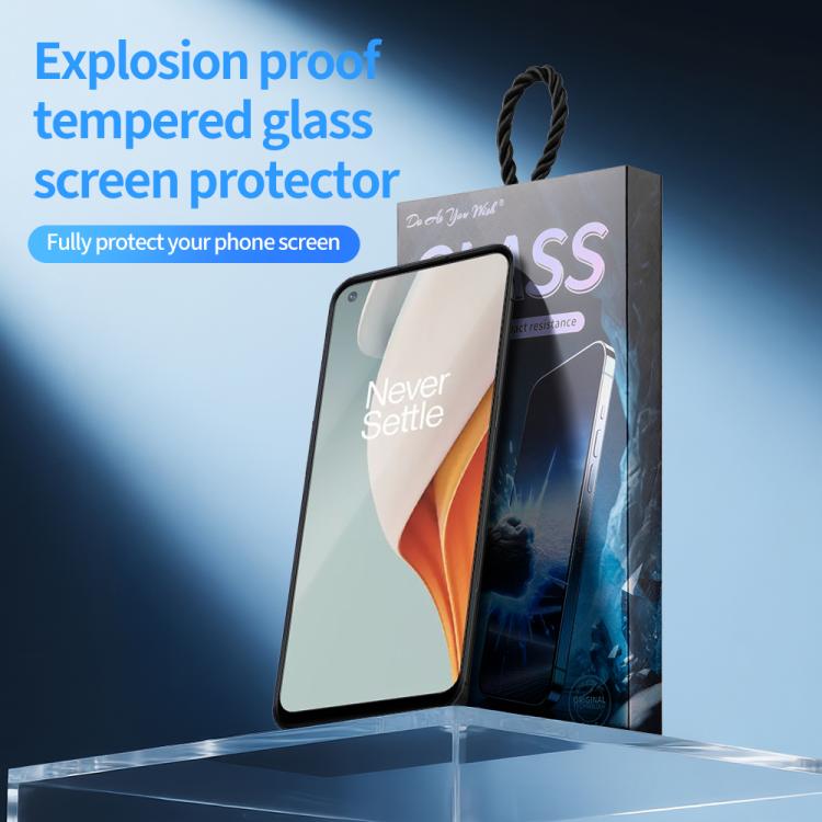 For OnePlus Nord N100 5G Do As You Wish Silk Screen Printed HD Tempered Glass Film - Black