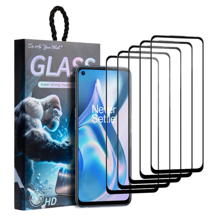 For OnePlus Ace Racing 5pcs / Pack Do As You Wish Silk Screen Printed HD Tempered Glass Film - Black