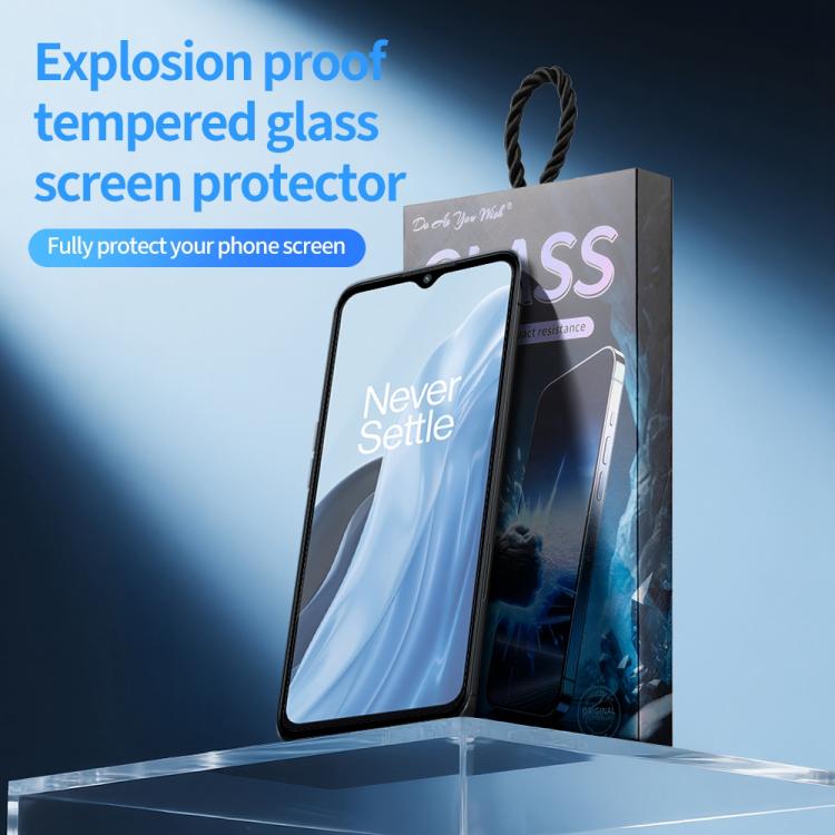 For OnePlus Nord N300 5G 5pcs / Pack Do As You Wish Silk Screen Printed HD Tempered Glass Film - Black