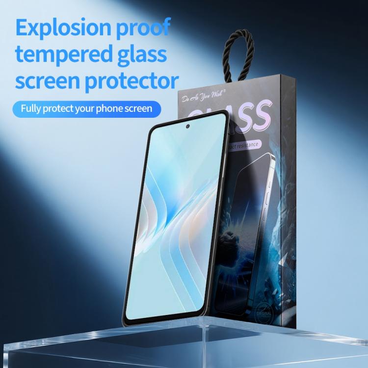 For Meizu Note 21 Pro Do As You Wish Silk Screen Printed HD Tempered Glass Film - Black