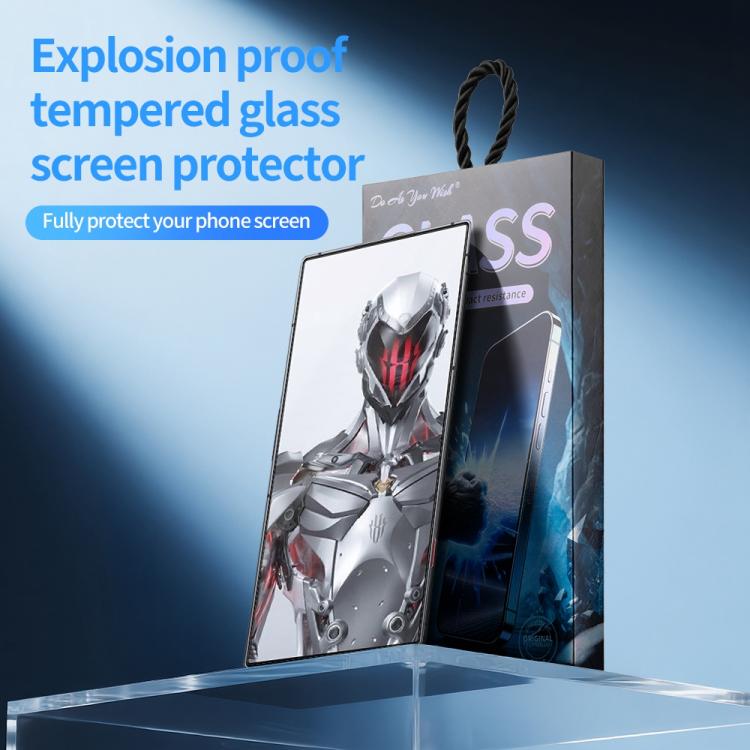 For ZTE nubia RedMagic 8 Pro Do As You Wish Silk Screen Printed HD Tempered Glass Film - Black