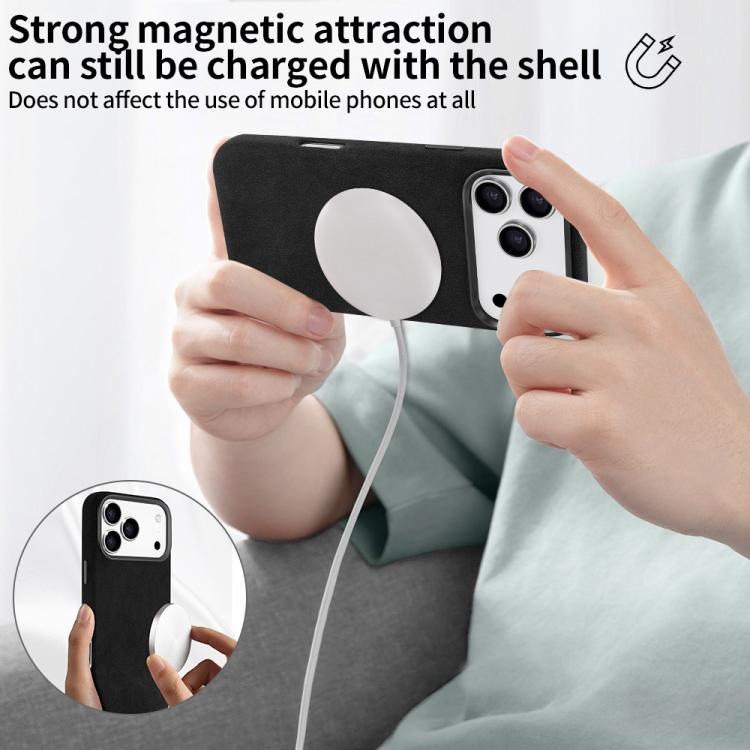 For iPhone 17 Pro Max VIETAO Suede MagSafe PU Leather Phone Case