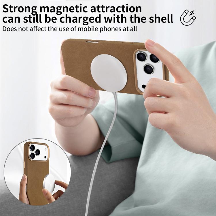 For iPhone 17 Pro VIETAO Suede MagSafe PU Leather Phone Case