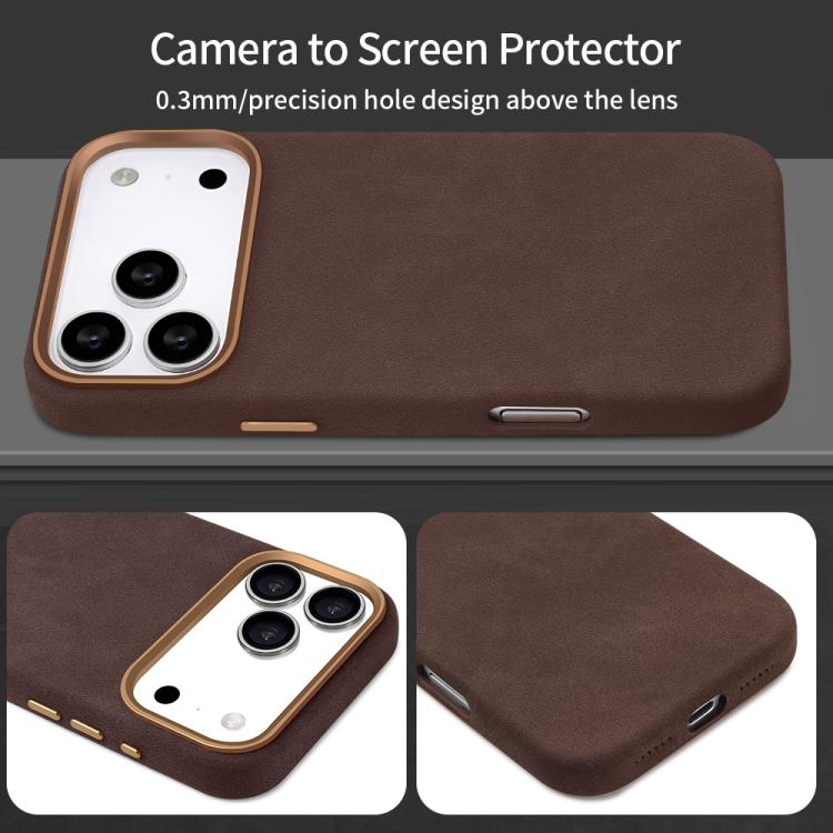 For iPhone 17 Pro VIETAO Suede MagSafe PU Leather Phone Case