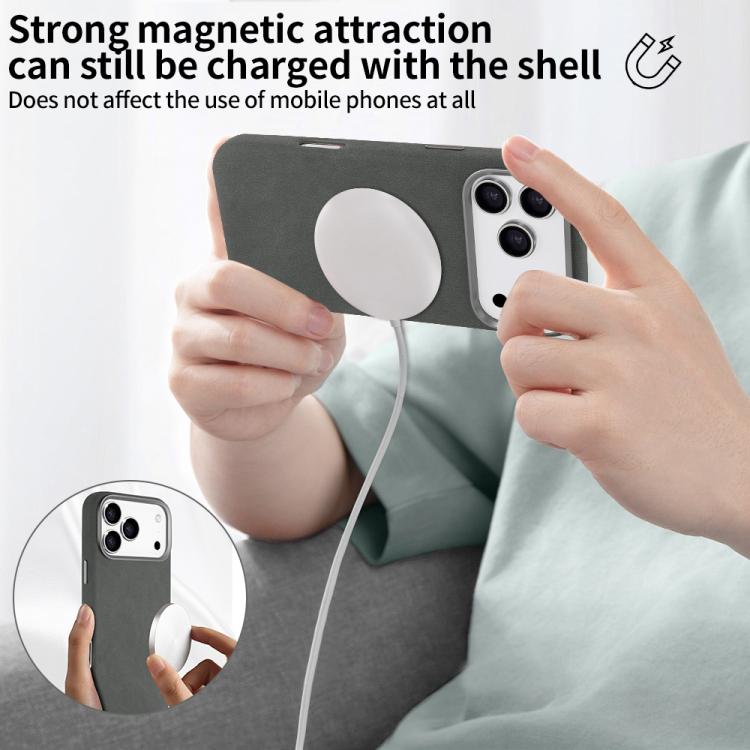For iPhone Air VIETAO Suede MagSafe PU Leather Phone Case