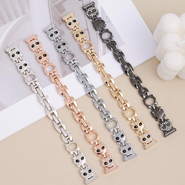 For Apple Watch 42 / 44 / 45 / 46 / 49mm xDfind Red Panda Shaped Diamond Metal Watch Band