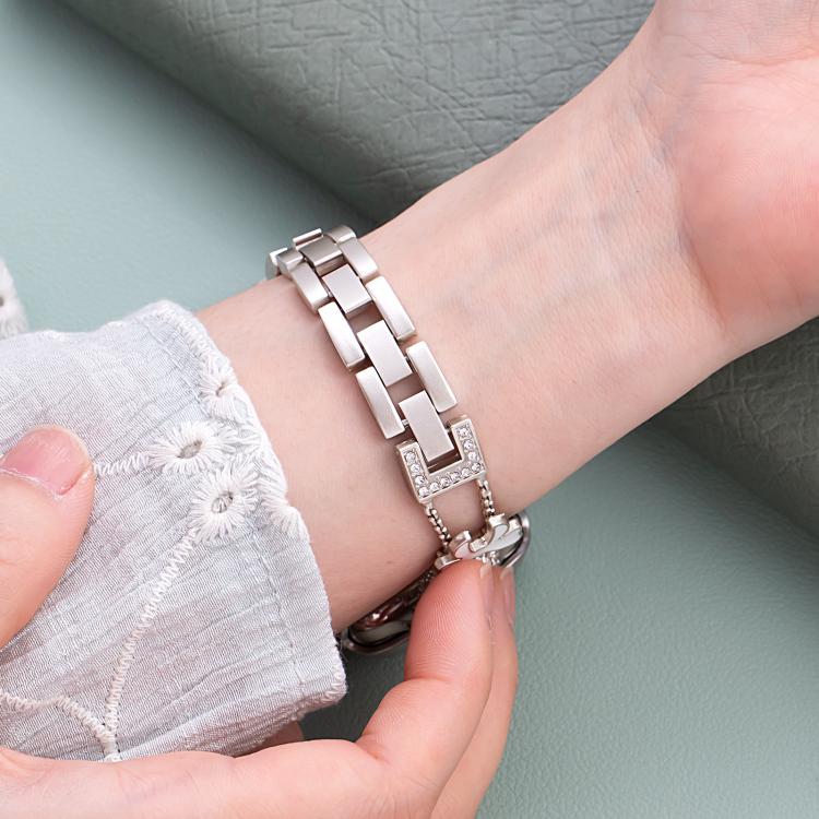 For Apple Watch 42 / 44 / 45 / 46 / 49mm xDfind Bowknot Chain Bracelet Diamond Metal Watch Band