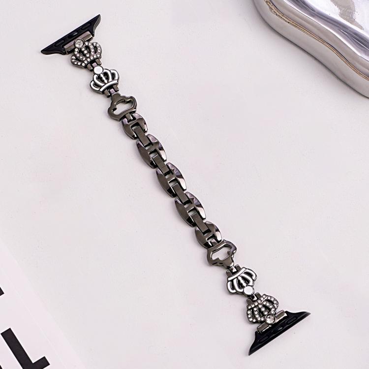For Apple Watch 38 / 40 / 41 / S11 42mm xDfind Crown Chain Bracelet Diamond Metal Watch Band