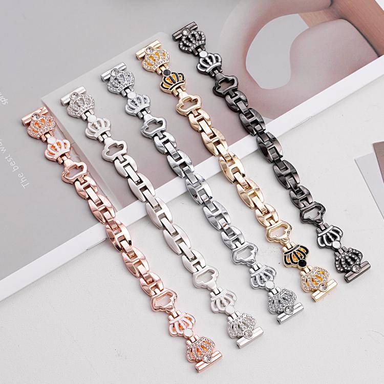 For Apple Watch 42 / 44 / 45 / 46 / 49mm xDfind Crown Chain Bracelet Diamond Metal Watch Band