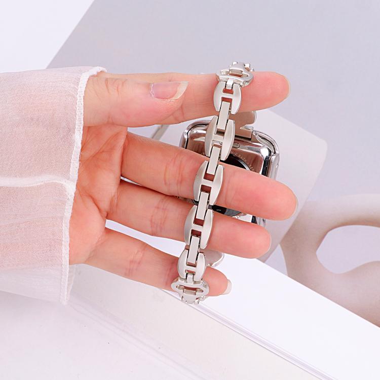 For Apple Watch 42 / 44 / 45 / 46 / 49mm xDfind Crown Chain Bracelet Diamond Metal Watch Band