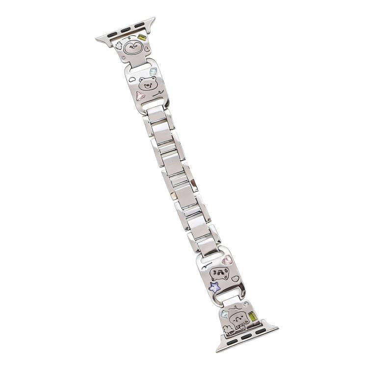 For Apple Watch 42 / 44 / 45 / 46 / 49mm xDfind Happy Zoo Bracelet Diamond Metal Watch Band