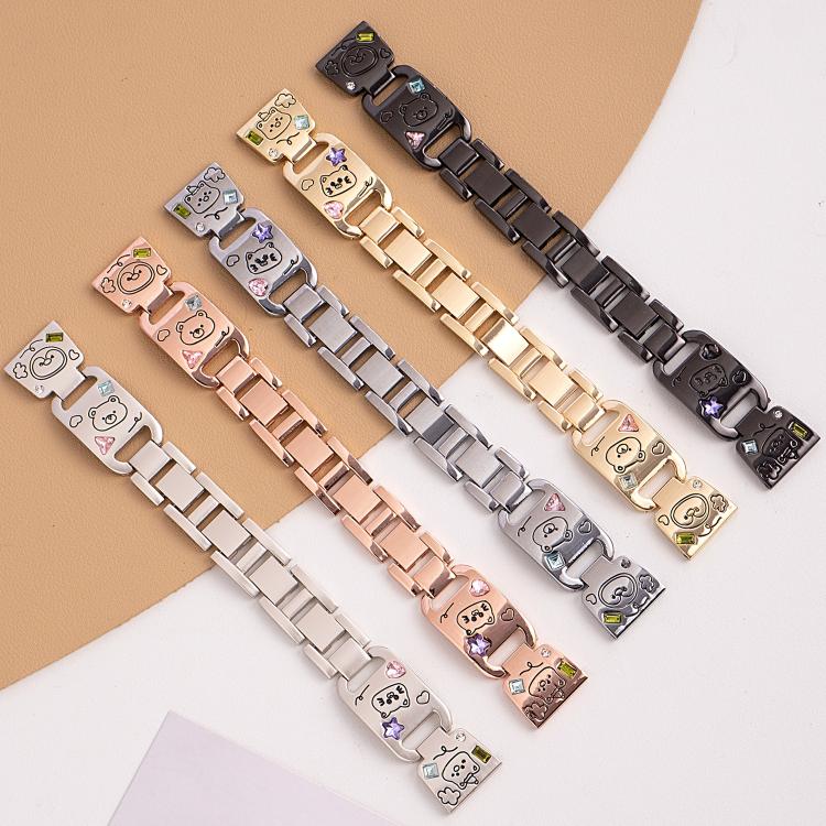 For Apple Watch 42 / 44 / 45 / 46 / 49mm xDfind Happy Zoo Bracelet Diamond Metal Watch Band