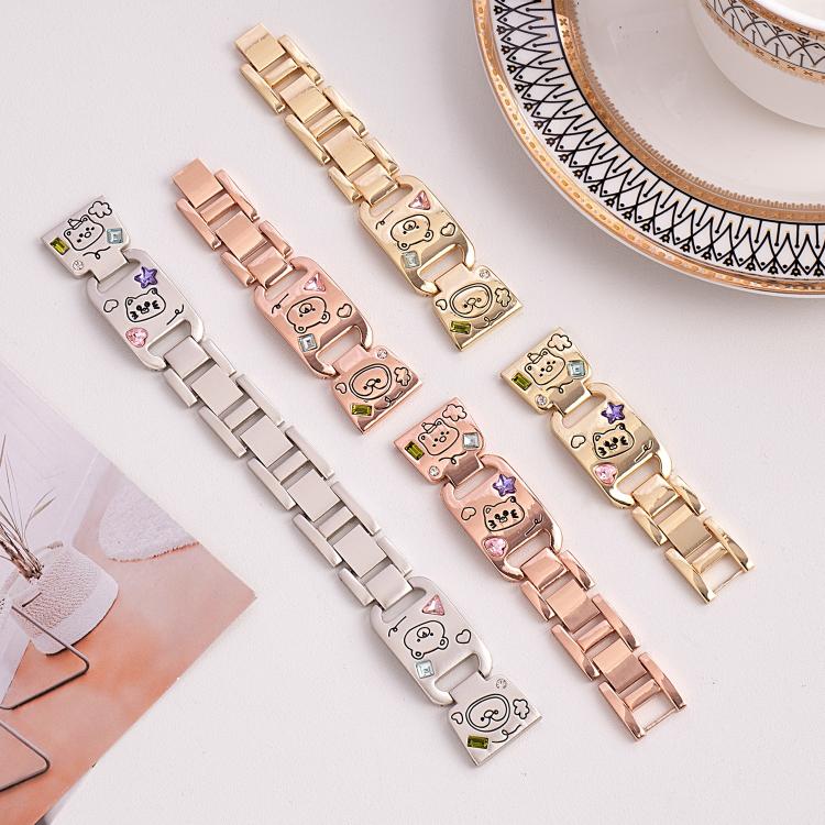 For Apple Watch 42 / 44 / 45 / 46 / 49mm xDfind Happy Zoo Bracelet Diamond Metal Watch Band