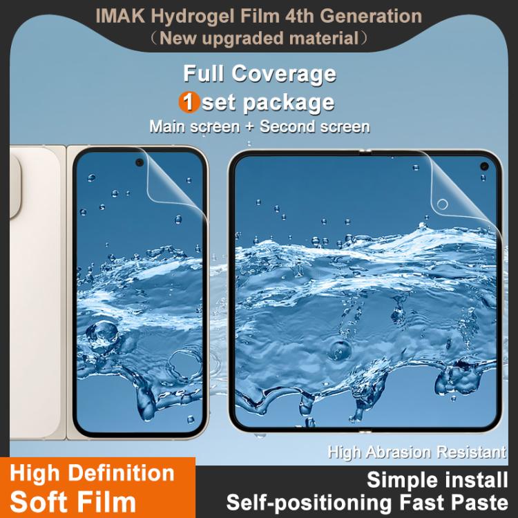 For Google Pixel 9 Pro Fold imak 4th Generation Screen Hydrogel Film Protector, Main Screen + Second Screen 1 Set