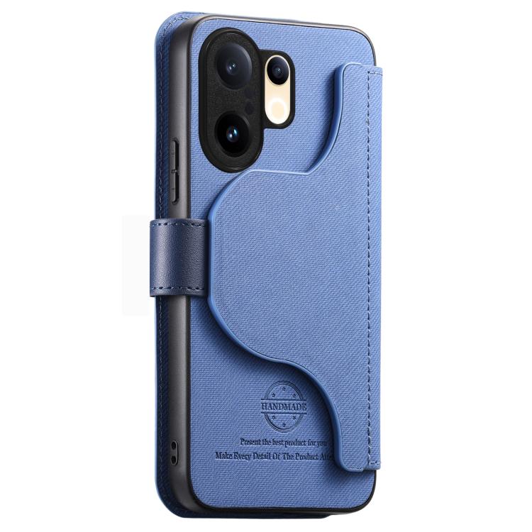 For vivo S30 Pro mini Twill Fabric MagSafe RFID Anti-theft Zipper Wallet Leather Phone Case