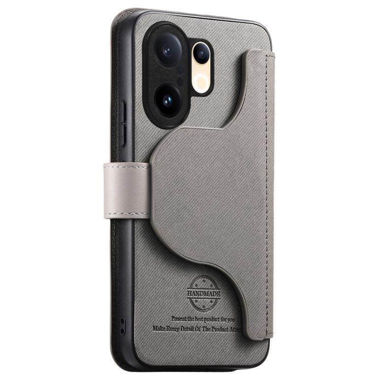 For vivo S30 Pro mini Twill Fabric MagSafe RFID Anti-theft Zipper Wallet Leather Phone Case