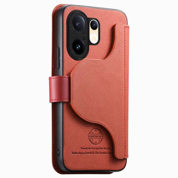 For vivo S30 Pro mini Twill Fabric MagSafe RFID Anti-theft Zipper Wallet Leather Phone Case