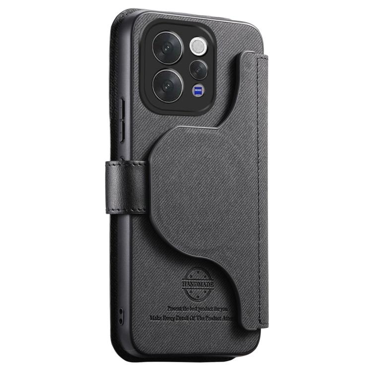 For vivo V70 5G / V70 Lite / S50 Twill Fabric MagSafe RFID Anti-theft Zipper Wallet Leather Phone Case