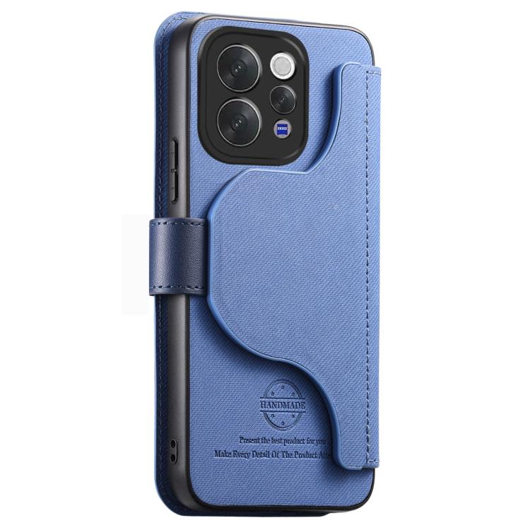 For vivo V70 5G / V70 Lite / S50 Twill Fabric MagSafe RFID Anti-theft Zipper Wallet Leather Phone Case