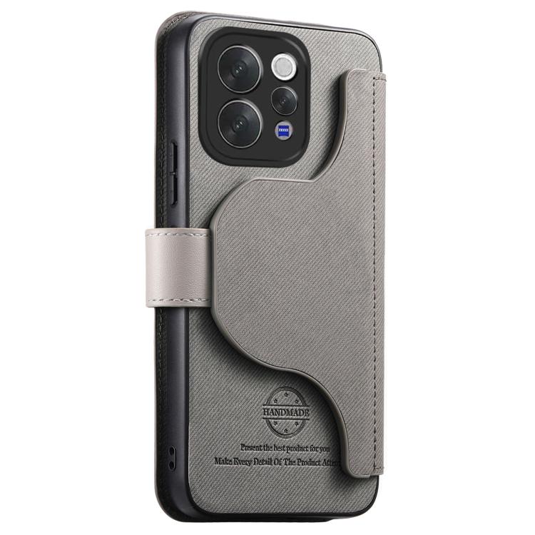 For vivo V70 5G / V70 Lite / S50 Twill Fabric MagSafe RFID Anti-theft Zipper Wallet Leather Phone Case