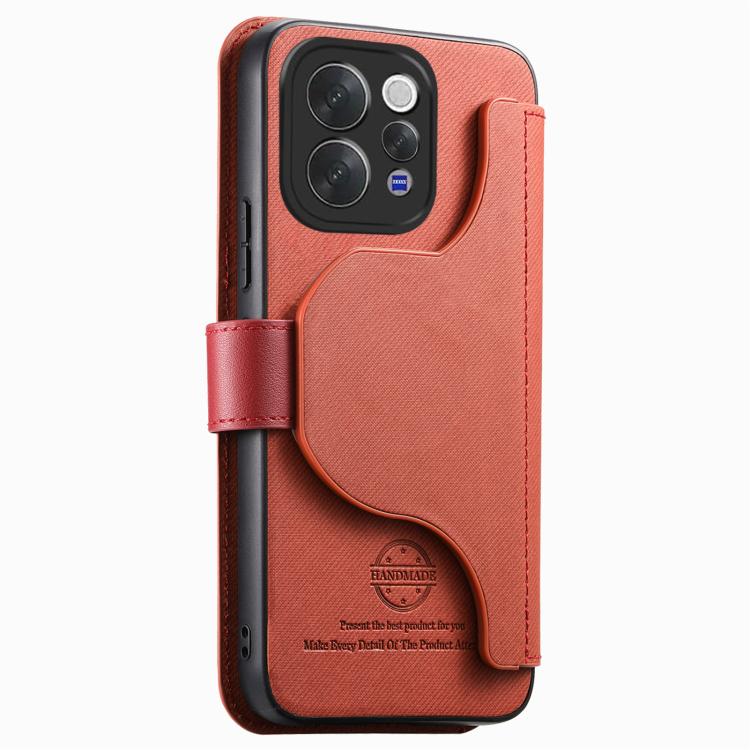 For vivo V70 5G / V70 Lite / S50 Twill Fabric MagSafe RFID Anti-theft Zipper Wallet Leather Phone Case