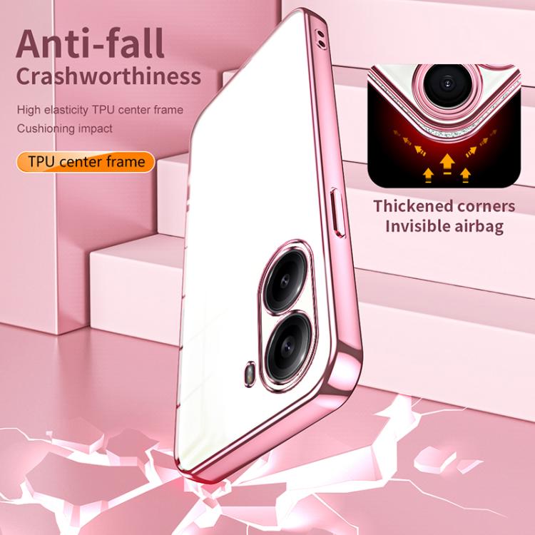 For Redmi Turbo 4 Transparent Plating Fine Hole Phone Case