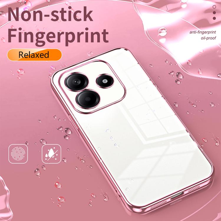 For Redmi Note 14 4G 163.25mm Transparent Plating Fine Hole Phone Case