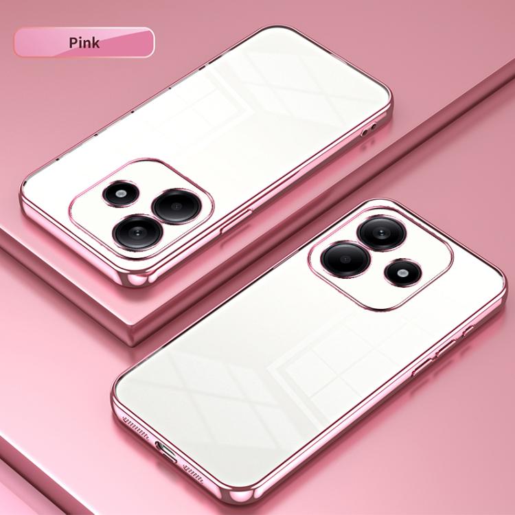 For Redmi Note 14 4G 163.25mm Transparent Plating Fine Hole Phone Case