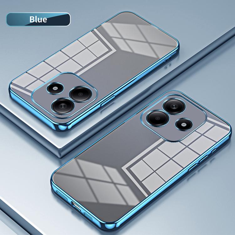 For Redmi Note 14 4G 163.25mm Transparent Plating Fine Hole Phone Case