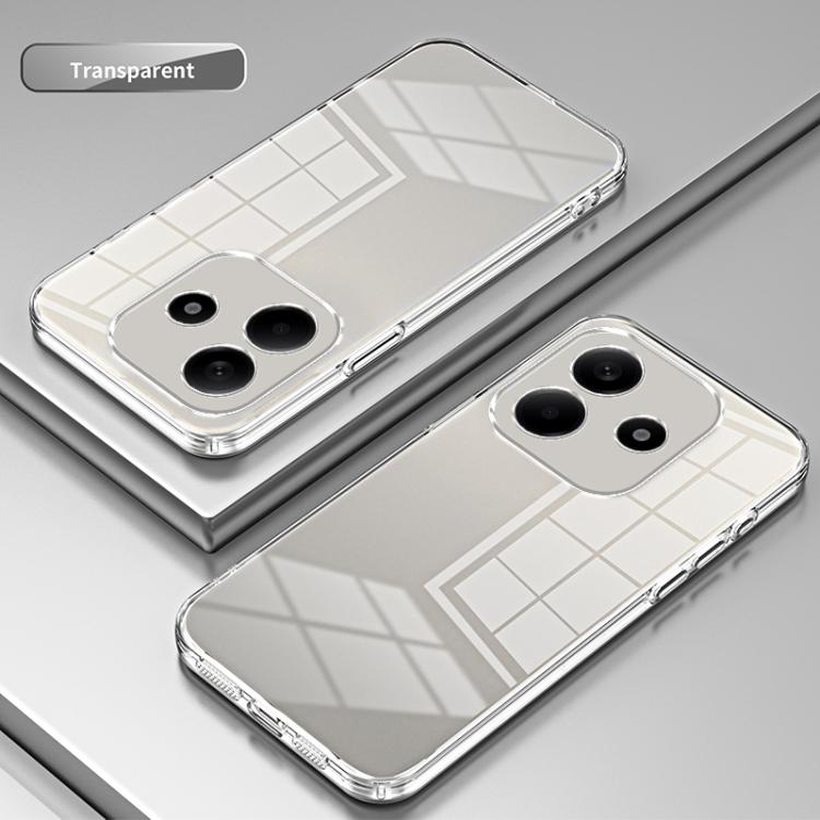 For Redmi Note 14 4G 163.25mm Transparent Plating Fine Hole Phone Case