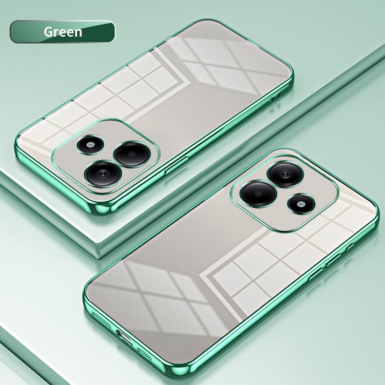 For Redmi Note 14 4G 163.25mm Transparent Plating Fine Hole Phone Case