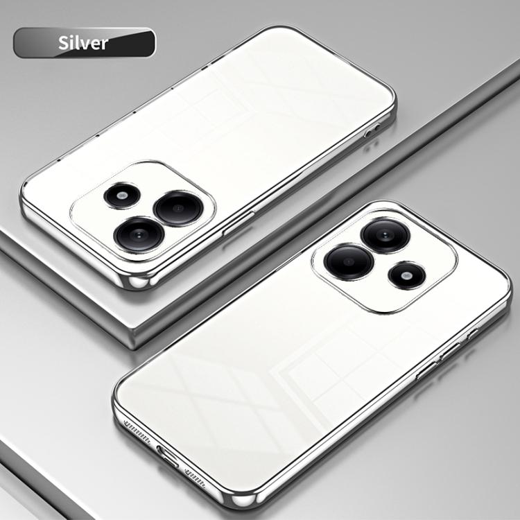 For Redmi Note 14 4G 163.25mm Transparent Plating Fine Hole Phone Case
