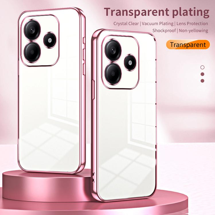For Redmi Note 14 4G 163.25mm Transparent Plating Fine Hole Phone Case