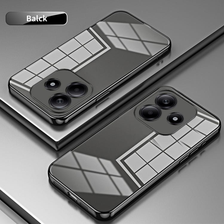 For Redmi Note 14 4G 163.25mm Transparent Plating Fine Hole Phone Case