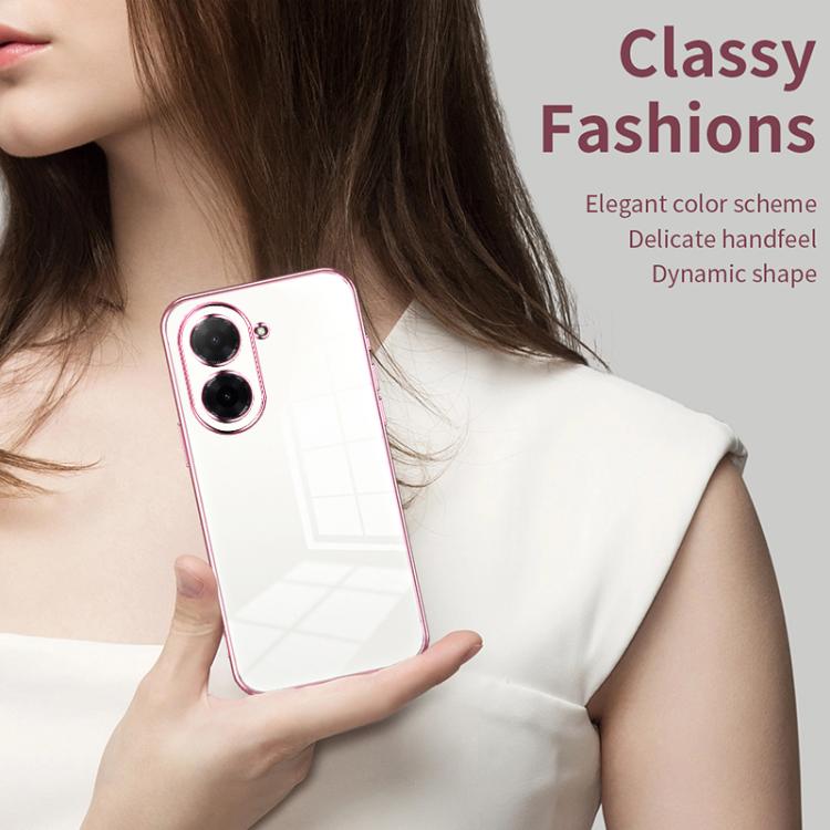 For Redmi A5 4G 171.7mm / Poco C71 Transparent Plating Fine Hole Phone Case