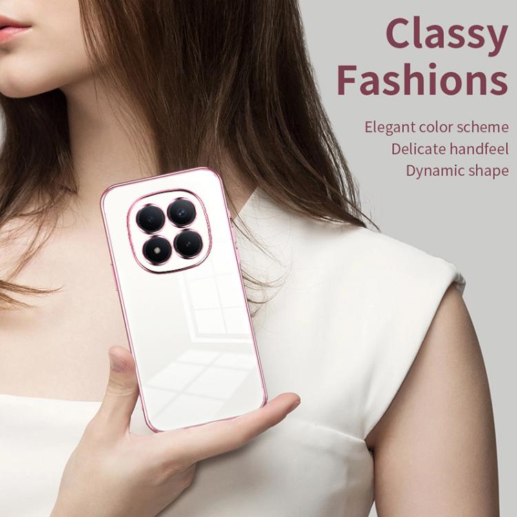 For Redmi Note 15 Pro 4G Global 163.2mm Transparent Plating Fine Hole Phone Case