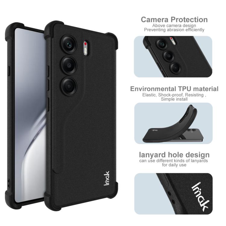 For Tecno Camon 40 4G / CM5 imak Shockproof Airbag TPU Phone Case - Matte Black