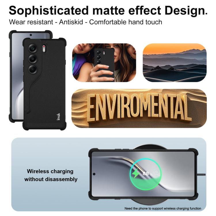 For Tecno Camon 40 4G / CM5 imak Shockproof Airbag TPU Phone Case - Matte Black