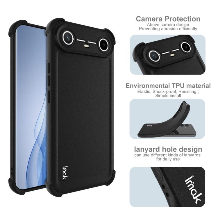 For Tecno Spark Slim / KM7k / Pova Slim 5G imak Shockproof Airbag TPU Phone Case - Matte Black