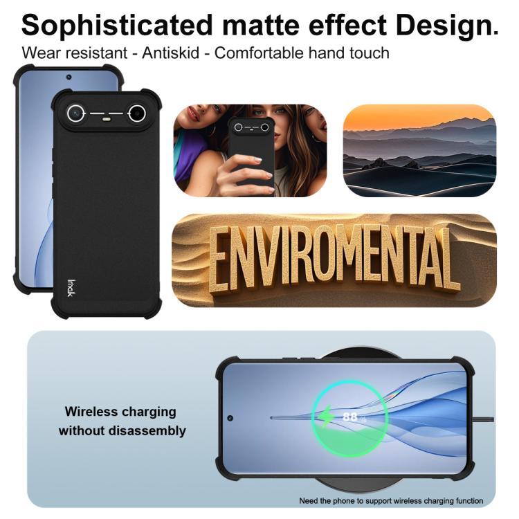For Tecno Spark Slim / KM7k / Pova Slim 5G imak Shockproof Airbag TPU Phone Case - Matte Black