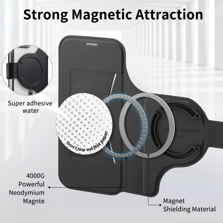 For iPhone 17 Pro Max Splitable Electroplated MagSafe RFID Anti-theft Leather Phone Case with Lens Film