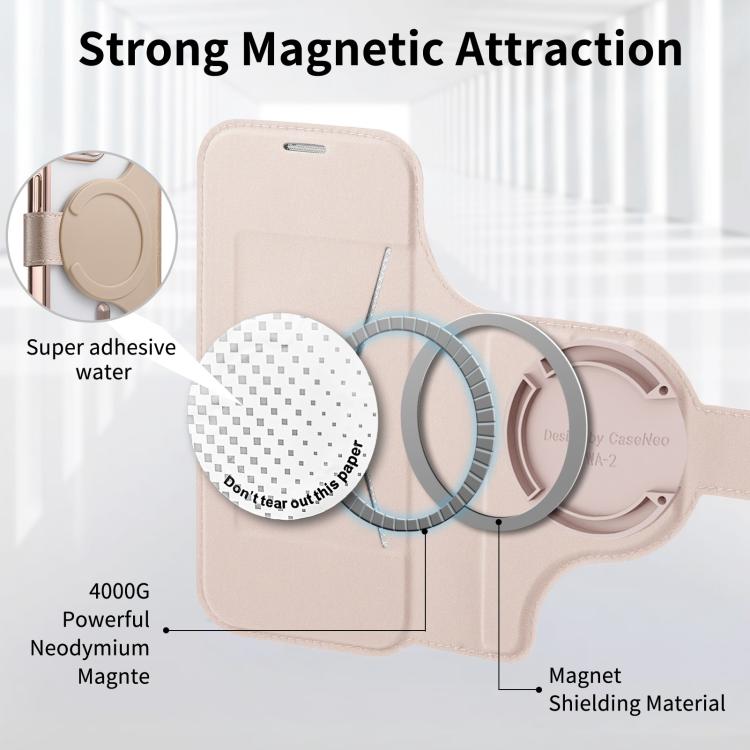 For iPhone 17 Pro Splitable Electroplated MagSafe RFID Anti-theft Leather Phone Case with Lens Film
