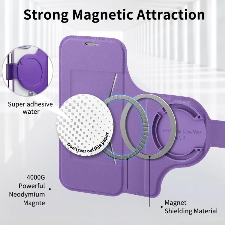 For iPhone 17 Pro Splitable Electroplated MagSafe RFID Anti-theft Leather Phone Case with Lens Film