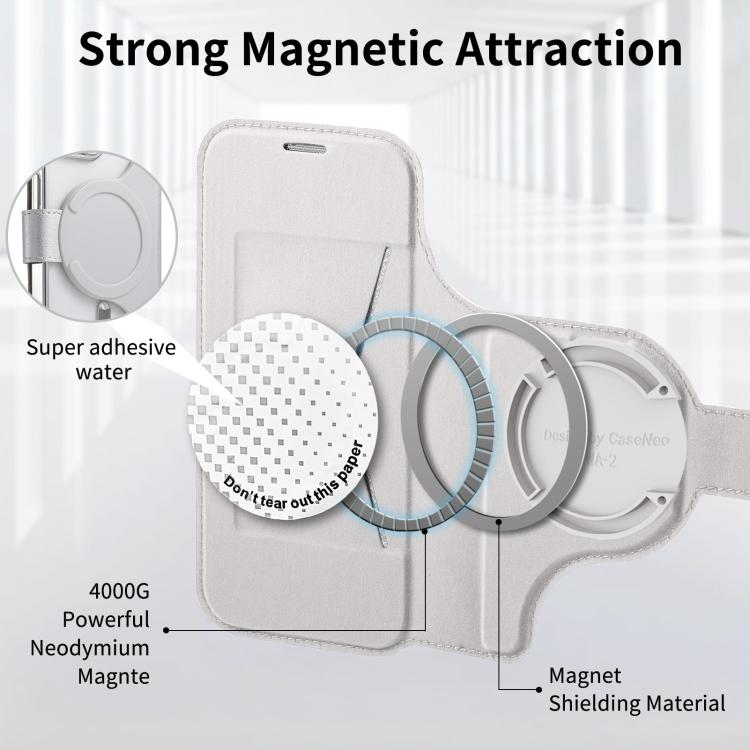 For iPhone 17 Pro Splitable Electroplated MagSafe RFID Anti-theft Leather Phone Case with Lens Film