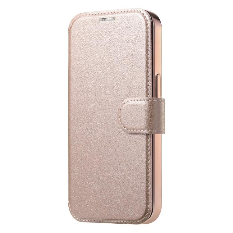 For iPhone 17 Splitable Electroplated MagSafe RFID Anti-theft Leather Phone Case with Lens Film