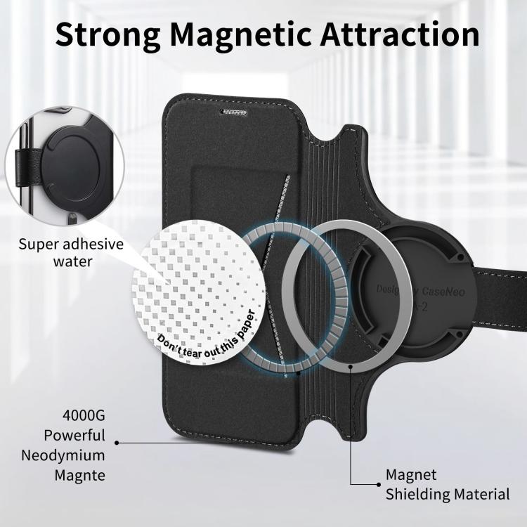 For iPhone 17 Splitable Electroplated MagSafe RFID Anti-theft Leather Phone Case with Lens Film